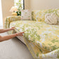 Chenille Throw Blanket Sofa Cover, Abstract Watercolor Couch Cover with Tassel Fringe
