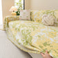 Chenille Throw Blanket Sofa Cover, Abstract Watercolor Couch Cover with Tassel Fringe