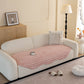 Faux Rabbit Fur Sofa Topper, Plush Non-Slip Couch Protector Cover for Pets & Kids
