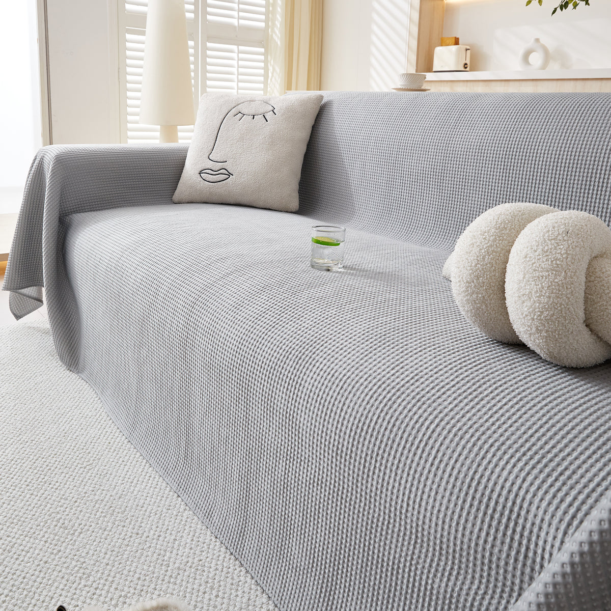 Kühlender Bequemer Wurfsofa-Bezug, Texturiert & Atmungsaktiv, Mehrzwec – Slipcover KAS™