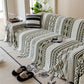 Bohemian Tufted Sofa Cover, Plush Fleece Throw Blanket with 3D Woven Aztec Stripes