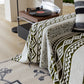 Bohemian Tufted Sofa Cover, Plush Fleece Throw Blanket with 3D Woven Aztec Stripes