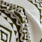 Bohemian Tufted Sofa Cover, Plush Fleece Throw Blanket with 3D Woven Aztec Stripes