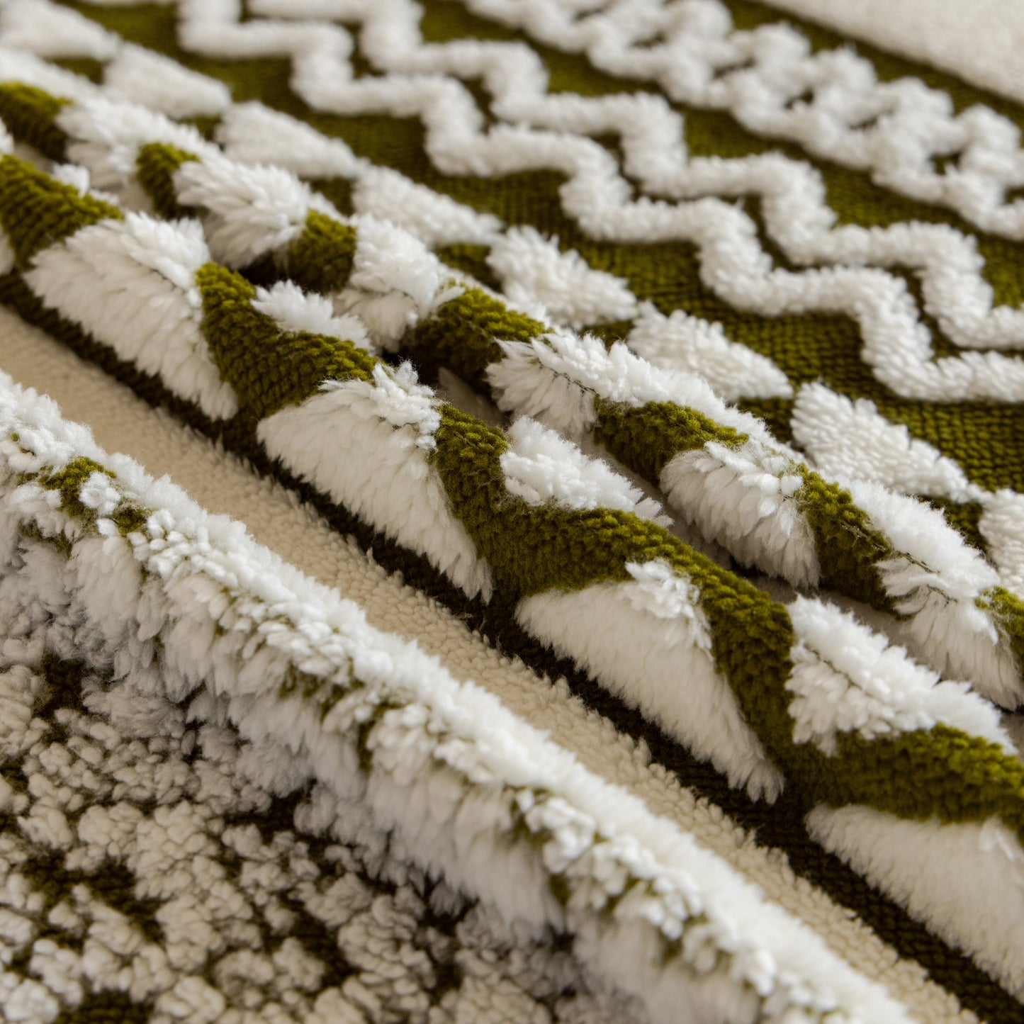 Bohemian Tufted Sofa Cover, Plush Fleece Throw Blanket with 3D Woven Aztec Stripes