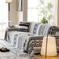 Bohemian Tufted Sofa Cover, Plush Fleece Throw Blanket with 3D Woven Aztec Stripes