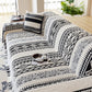 Bohemian Tufted Sofa Cover, Plush Fleece Throw Blanket with 3D Woven Aztec Stripes