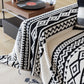 Bohemian Tufted Sofa Cover, Plush Fleece Throw Blanket with 3D Woven Aztec Stripes