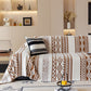 Bohemian Tufted Sofa Cover, Plush Fleece Throw Blanket with 3D Woven Aztec Stripes
