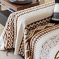 Bohemian Tufted Sofa Cover, Plush Fleece Throw Blanket with 3D Woven Aztec Stripes