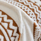 Bohemian Tufted Sofa Cover, Plush Fleece Throw Blanket with 3D Woven Aztec Stripes