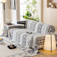 Bohemian Tufted Sofa Cover, Plush Fleece Throw Blanket with 3D Woven Aztec Stripes