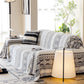 Bohemian Tufted Sofa Cover, Plush Fleece Throw Blanket with 3D Woven Aztec Stripes