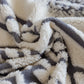Bohemian Tufted Sofa Cover, Plush Fleece Throw Blanket with 3D Woven Aztec Stripes