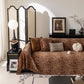 Leopard Print Flannel Sofa Throw Cover, Soft Couch Protector for Pets, Kids & Home