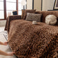 Leopard Print Flannel Sofa Throw Cover, Soft Couch Protector for Pets, Kids & Home