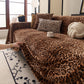 Leopard Print Flannel Sofa Throw Cover, Soft Couch Protector for Pets, Kids & Home