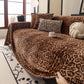 Leopard Print Flannel Sofa Throw Cover, Soft Couch Protector for Pets, Kids & Home