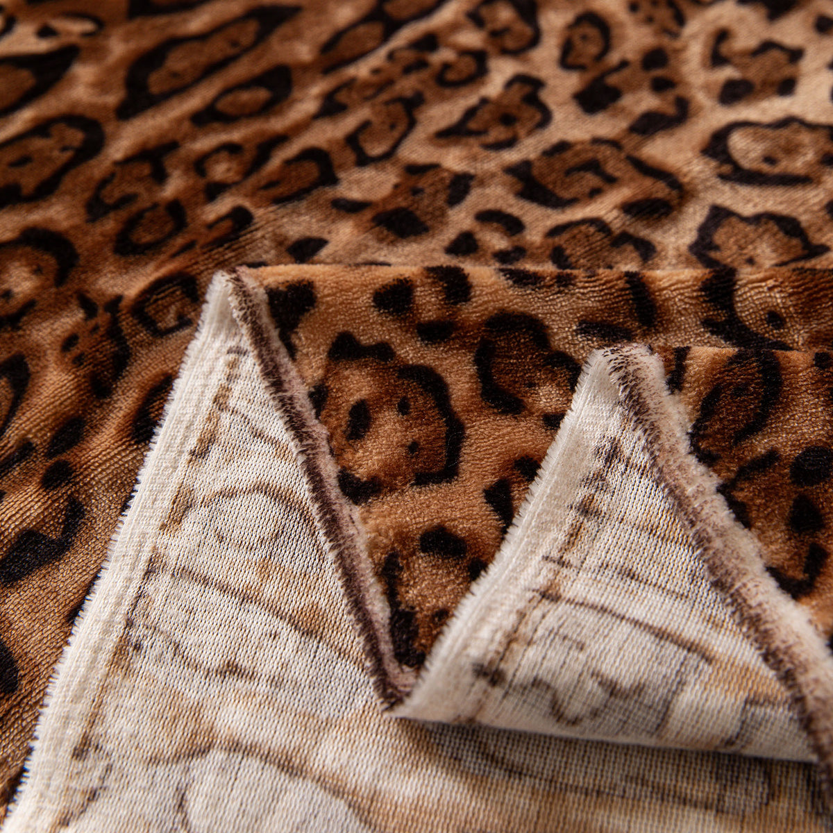 Leopard Print Flannel Sofa Throw Cover, Soft Couch Protector for Pets, Kids & Home