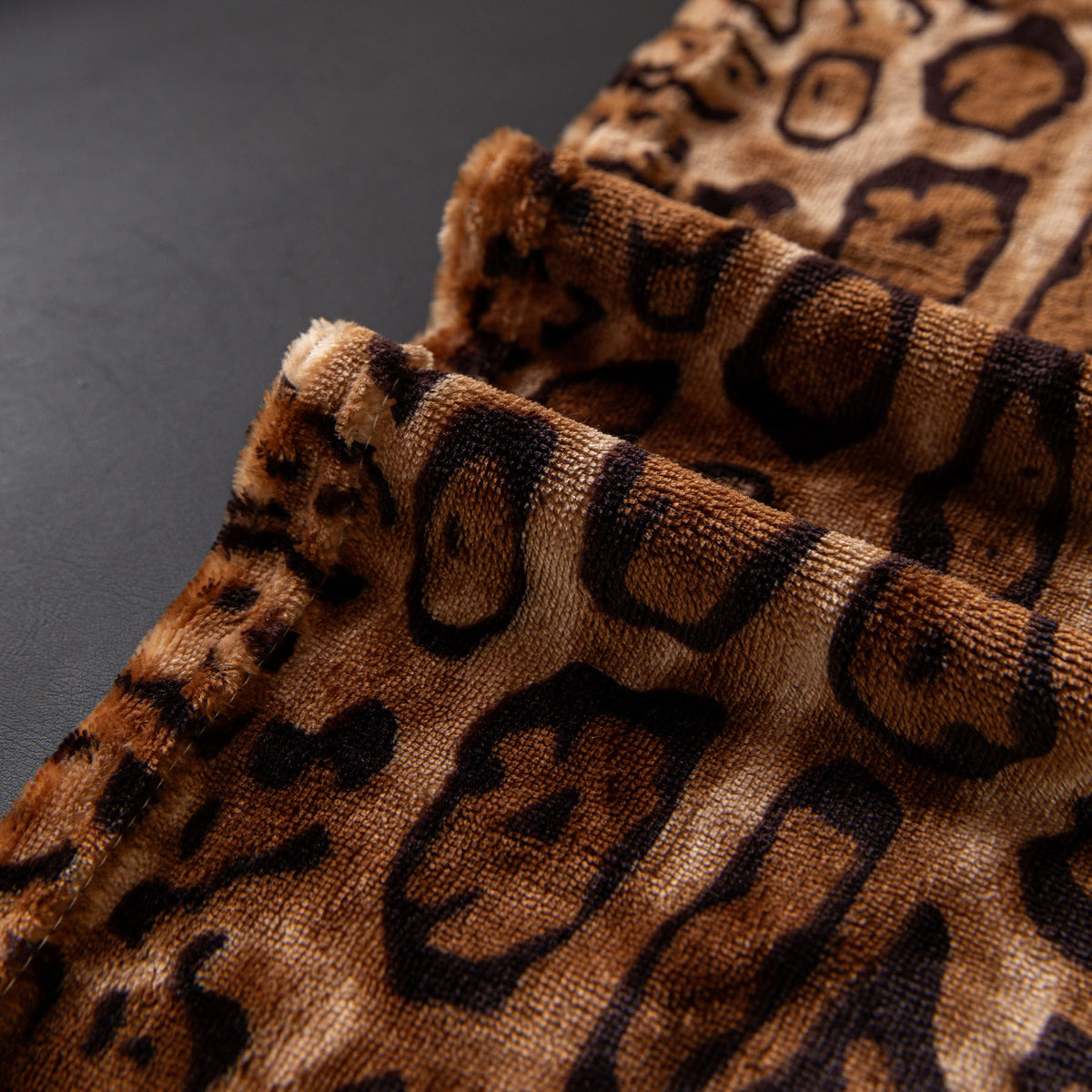 Leopard Print Flannel Sofa Throw Cover, Soft Couch Protector for Pets, Kids & Home
