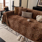 Leopard Print Flannel Sofa Throw Cover, Soft Couch Protector for Pets, Kids & Home