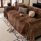 Leopard Print Flannel Sofa Throw Cover, Soft Couch Protector for Pets, Kids & Home