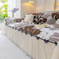 3D Floral Sofa Throw Cover, Soft Plush Couch Protector with Decorative Ruffled Skirt