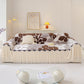 3D Floral Sofa Throw Cover, Soft Plush Couch Protector with Decorative Ruffled Skirt