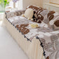 3D Floral Sofa Throw Cover, Soft Plush Couch Protector with Decorative Ruffled Skirt
