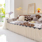 3D Floral Sofa Throw Cover, Soft Plush Couch Protector with Decorative Ruffled Skirt