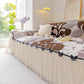 3D Floral Sofa Throw Cover, Soft Plush Couch Protector with Decorative Ruffled Skirt