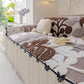 3D Floral Sofa Throw Cover, Soft Plush Couch Protector with Decorative Ruffled Skirt