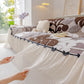 3D Floral Sofa Throw Cover, Soft Plush Couch Protector with Decorative Ruffled Skirt