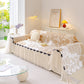3D Floral Sofa Throw Cover, Soft Plush Couch Protector with Decorative Ruffled Skirt