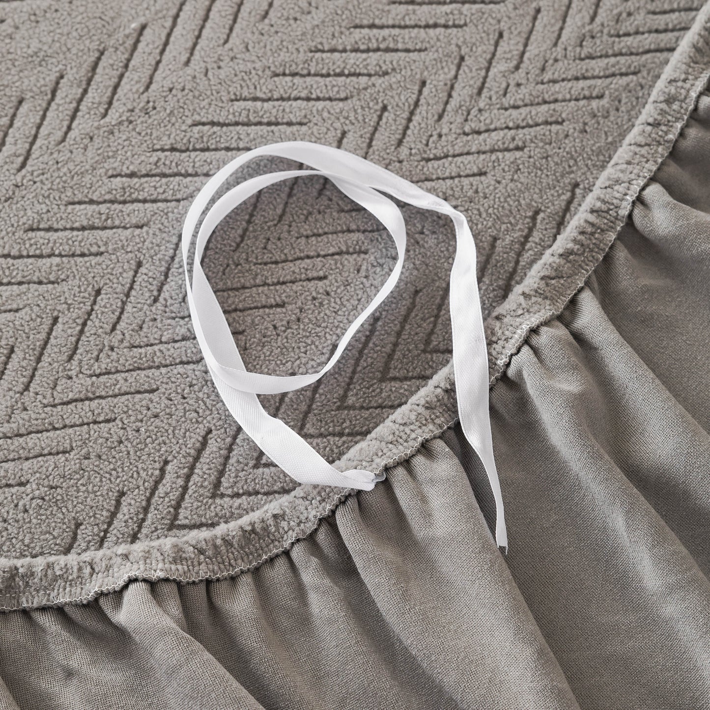 High Stretch Herringbone Textured Slipcover for Standard & L-Shaped Sectional Couches