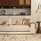 Textured Striped Sofa Cover with Plush Trim, Non-Slip Couch Protector Sectional Covers