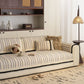 Textured Striped Sofa Cover with Plush Trim, Non-Slip Couch Protector Sectional Covers