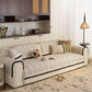 Textured Striped Sofa Cover with Plush Trim, Non-Slip Couch Protector Sectional Covers