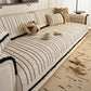 Textured Striped Sofa Cover with Plush Trim, Non-Slip Couch Protector Sectional Covers