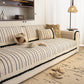 Textured Striped Sofa Cover with Plush Trim, Non-Slip Couch Protector Sectional Covers