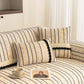 Textured Striped Sofa Cover with Plush Trim, Non-Slip Couch Protector Sectional Covers