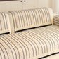 Textured Striped Sofa Cover with Plush Trim, Non-Slip Couch Protector Sectional Covers