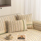 Textured Striped Sofa Cover with Plush Trim, Non-Slip Couch Protector Sectional Covers