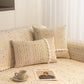 Textured Striped Sofa Cover with Plush Trim, Non-Slip Couch Protector Sectional Covers