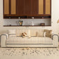 Textured Striped Sofa Cover with Plush Trim, Non-Slip Couch Protector Sectional Covers