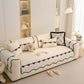 Chenille Herringbone Sofa Cover, Couch Protector with Bow Detail & Scalloped Trim