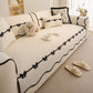 Chenille Herringbone Sofa Cover, Couch Protector with Bow Detail & Scalloped Trim