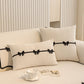Chenille Herringbone Sofa Cover, Couch Protector with Bow Detail & Scalloped Trim