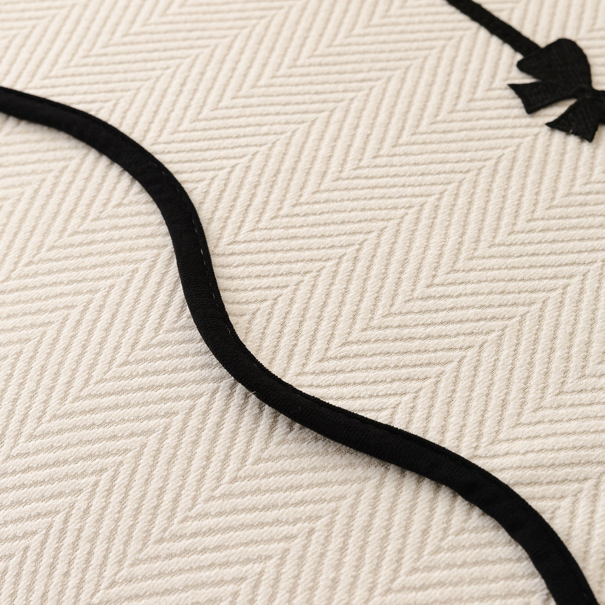 Chenille Herringbone Sofa Cover, Couch Protector with Bow Detail & Scalloped Trim