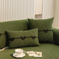 Chenille Herringbone Sofa Cover, Couch Protector with Bow Detail & Scalloped Trim