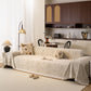 Luxury Elegant Chenille Sofa Throw Cover with Floral Embroidered Lace & Pom-Pom Trim